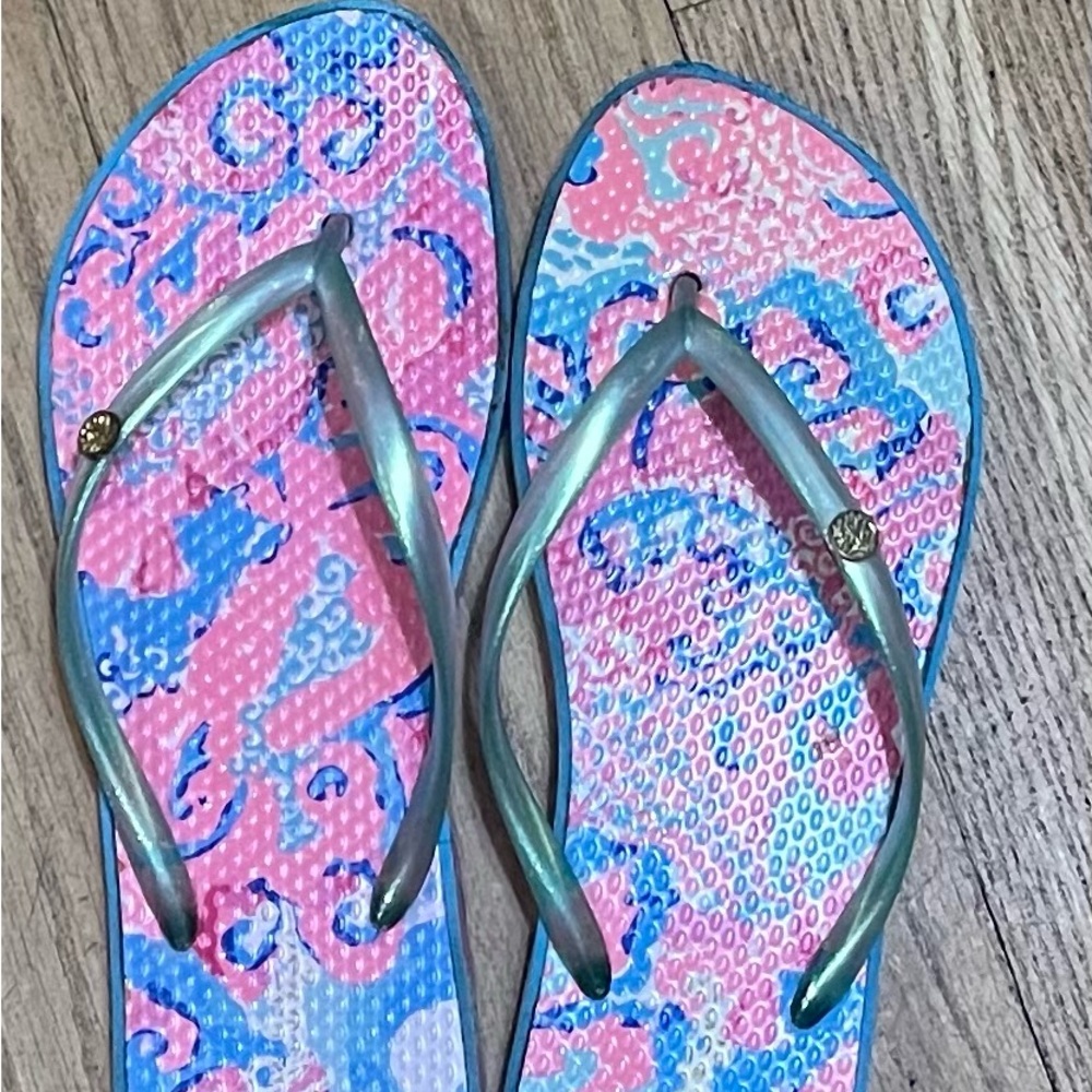 Lilly Pulitzer Pink and Blue Sandals